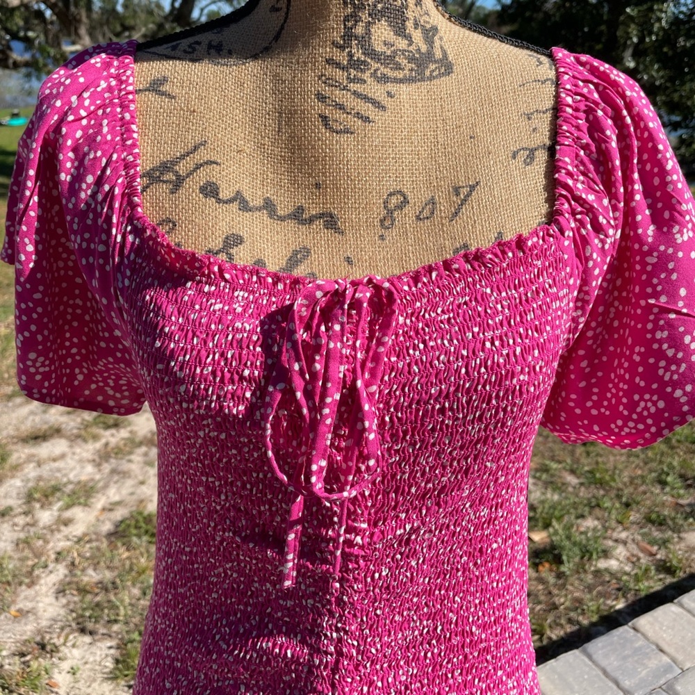 Japna Pink Polka Dot Mini Dress
